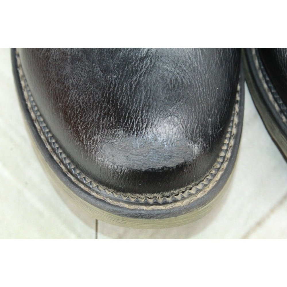 Relife Black Leather Side Zip Pull-on Casual Ankle Booties Size 7 - Picture 8 of 10